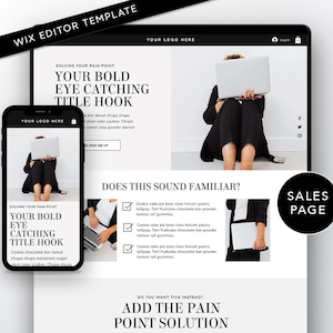 Minimal faceless sales page, sales website, wix sales template, minimal website, luxury website, course website, digital products, wix