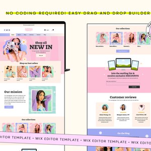 Retro ecommerce, retro wix, website design, wix template nail, template pink, colorful wix, website handmade, blog templates, store website, boutique wix, wix commerce, website template, wix editor