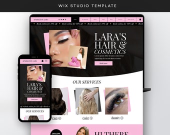 Salon website, cosmetic website, beautician website, nail website, website template, wix studio template, wix theme, beauty website