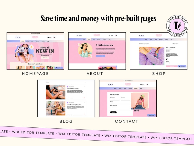 Retro ecommerce, retro wix, website design, wix template nail, template pink, colorful wix, website handmade, blog templates, store website, boutique wix, wix commerce, website template, wix editor