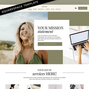 Sage Green Squarespace Template 7.1: Consulting Website