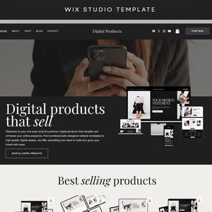 Produto digital de luxo Wix Studio Modelo de site, site de portfólio, tema wix, modelo de web minimalista, site de consultoria, consultor