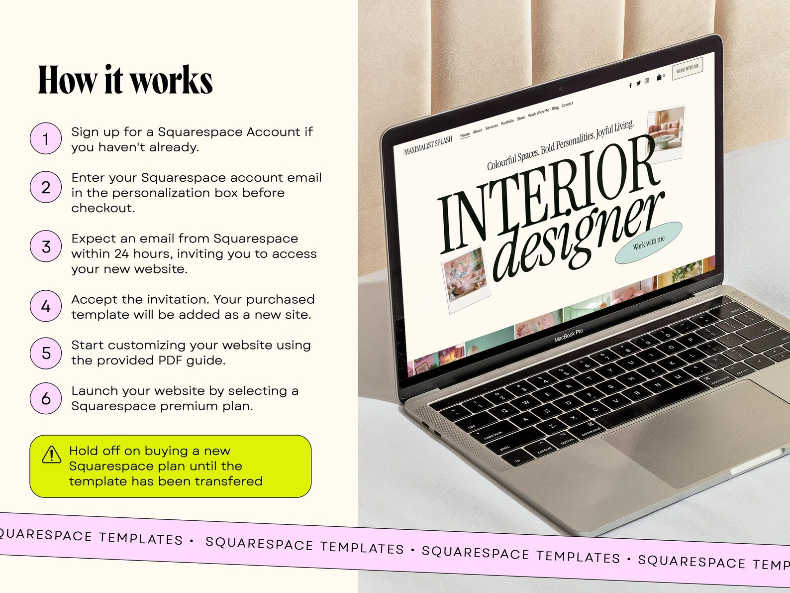 Interior Design Website Template Feminine Squarespace Template for ...