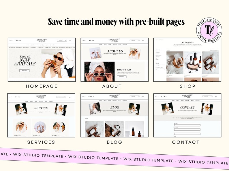 White minimal, website template, influencer website, website template, Wix Studio Template, ecommerce website, wix theme, white website, cream website, beige website, clean website, boutique design, ugc website