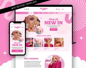 Bright Pink Boutique Wix Website Template: Ecommerce Theme