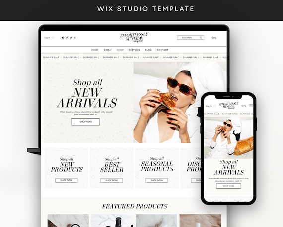 White Minimal Ecommerce Website Template: Wix Studio Theme