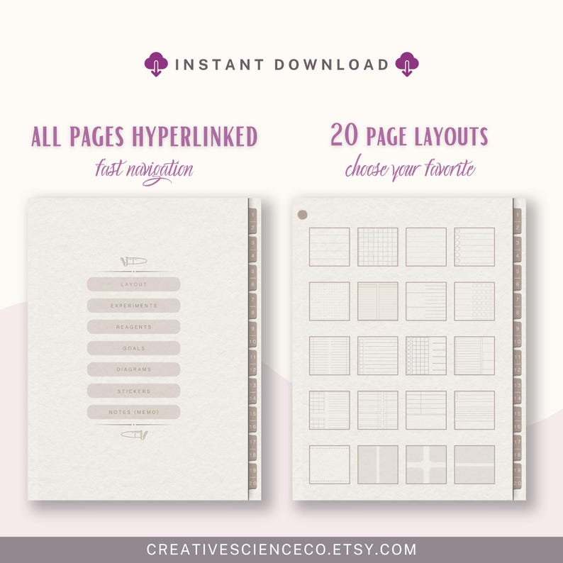 Research Lab Notebook, Paper Texture Digital Notebook, Goodnotes ...