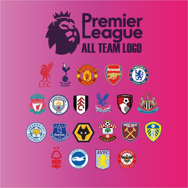 Premier League Team Logo - (Complete / PNG / Ai / SVG / EPS - Cricut & Silhouette Ready and High Resolution)