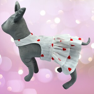 Summer dress in white with a bright print for pets, Stylish dress for dogs, Lightweight summer dress for dogs