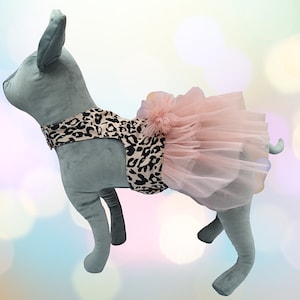 Dog Dress for Small Dogs – Leopard Print, Fancy Pet Clothes – Cute & Luxurious Outfit for Girl Dogs