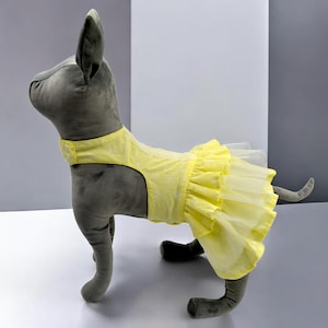 Elegant Yellow Dog Dress for Small Dogs - Lightweight Summer Pet Apparel