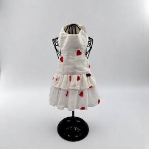 Summer dress in white with a bright print for pets, Stylish dress for dogs, Lightweight summer dress for dogs
