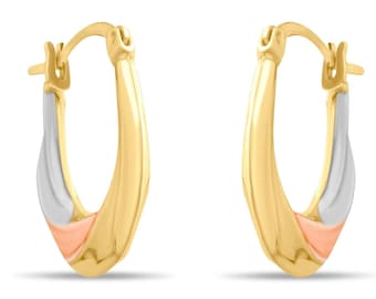 Grandi Orecchini A Cerchio In Oro 9 Carati A Sezione Quadrata - Foto 8