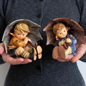 Adorable Goebel Hummel Umbrella Girl or Boy Figurines- Children Figurines 152/0 A or 152/0 B Germany Collectible Porcelain figurines gift