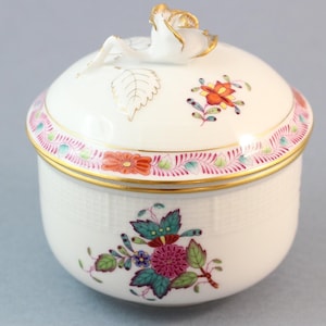 Herend Sugar Bowl, Herend Hongarije Fine China Porcelain Apponyi Multicolor, dekseldoos fijne porseleinen geschenken - HEREND-porselein 663