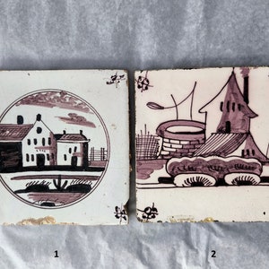 Antique 18th Century Delft Tile - Dutch Pottery - Holland Ceramic Tile - Handmade tile Delft - tile art