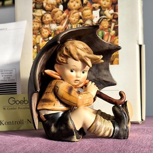 Goebel Hummel Umbrella Boy Figurine with Original BOX - Children Figurines 152/0 A Germany Collectible Porcelain figurines gift