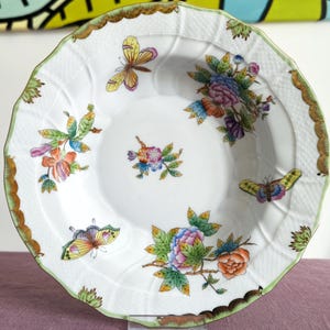 Herend Dish Queen Victoria bord, handbeschilderd Herend Hongarije Queen Victoria porseleinen porseleinen bord, herend porselein cadeau