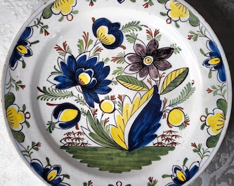 ヴィンテージの大型デルフトポリクローム装飾皿 - ロイヤル・ゴーデ