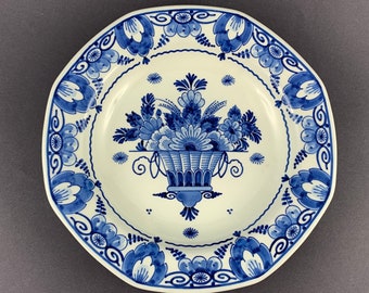 本物のロイヤルデルフト1977年手描き装飾プレート - 伝統的なオランダ
