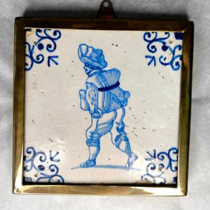 Antique 17th Century Delft Tile - Blue and White tiles - Dutch Pottery - Holland Blueware Ceramic Tile - Handmade tile