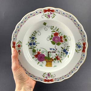 Meissen Soup Plate Blue Crossed Swords soup Plate Garbenmuster pattern & Flowers Motive Hand Painted porcelain Meissen luxury Porcelain gift