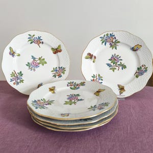 1 x Herend bord Queen Victoria, Herend Hongarije handgeschilderd fijn porselein dessertbord 519, herend porselein cadeau-idee, 20,5 cm (8,1")