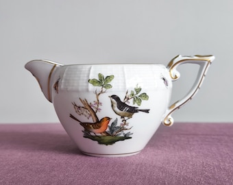 Herend Rothschild Creamer, Herend Hungary Fine China Porcelain Bird Pattern Hand Painted Creamer, fine porcelain gifts - HEREND porcelain
