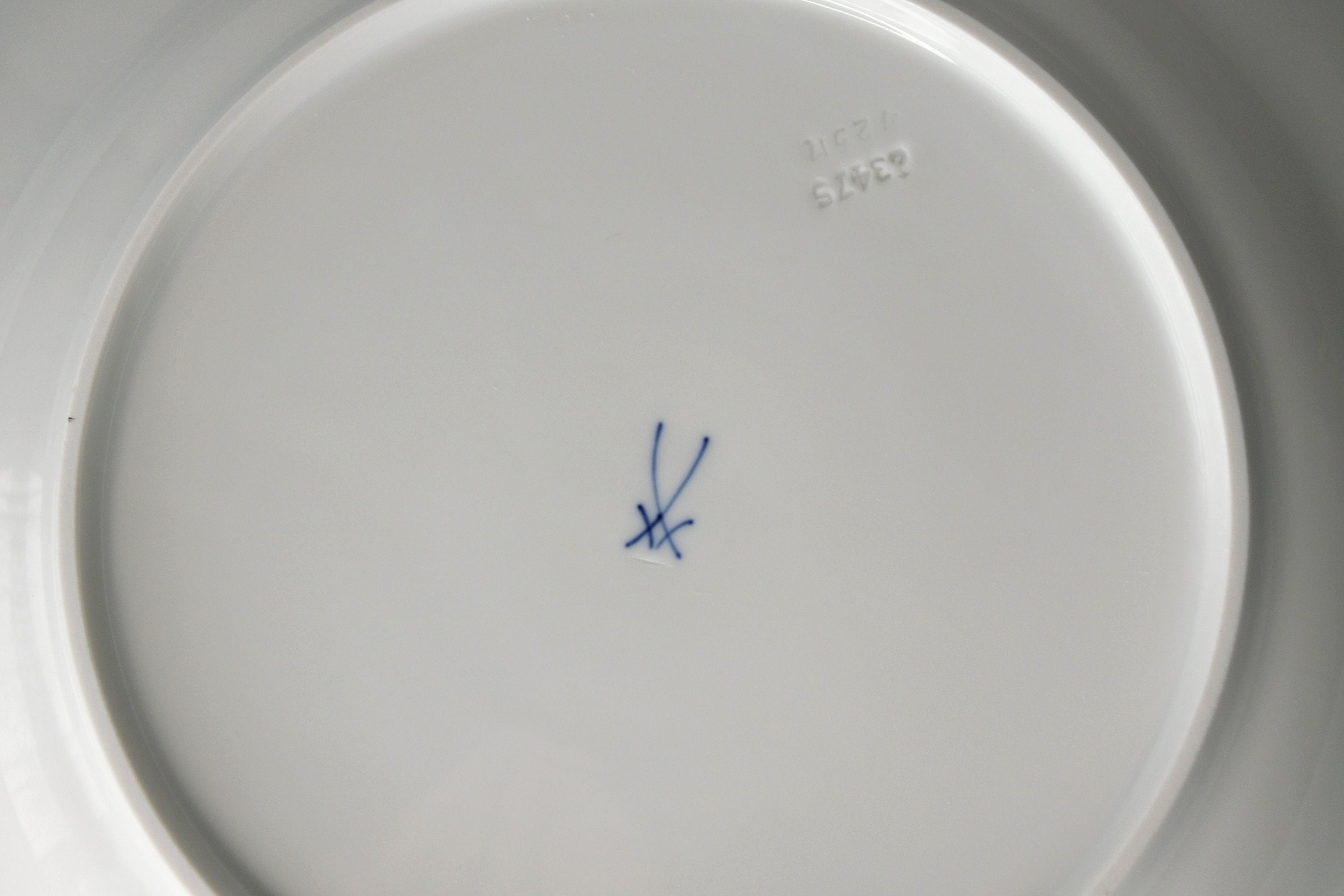 Meissen Blue Crossed Swords Plate Blue Orchid Motive Hand Meissen Blue Crossed Swords Plate Blue Orchid Motive Hand