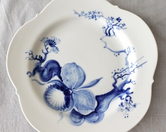 マイセン ブルー クロス ソード プレート ブルー オーキッド モチーフ