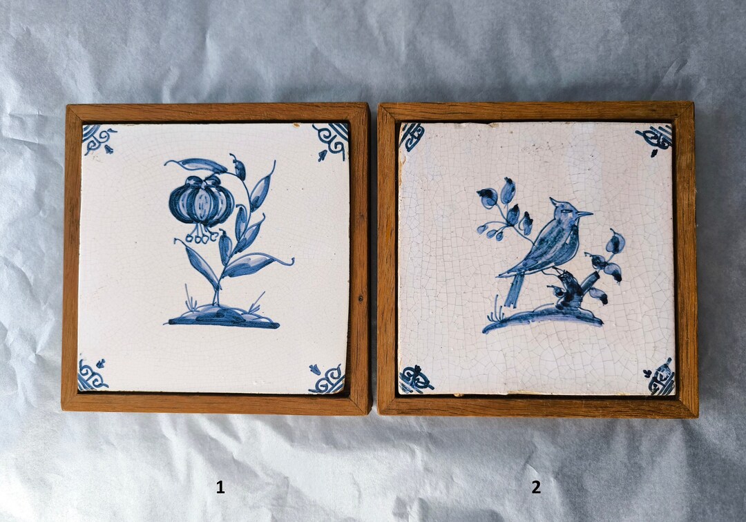 Antique 18th Century Delft Tile Blue and White Tiles Dutch Pottery ...