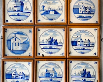 Antieke 18e-eeuwse Delftse tegel - Blauwe en witte tegels - Nederlands aardewerk - Holland Blueware keramische tegel - Handgemaakte tegel