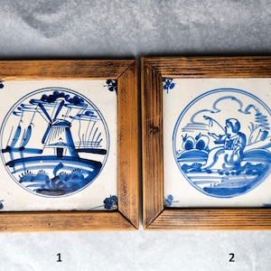 Antique 18th Century Delft Tile - Blue and White tiles - Dutch Pottery - Holland Blueware Ceramic Tile - Handmade tile