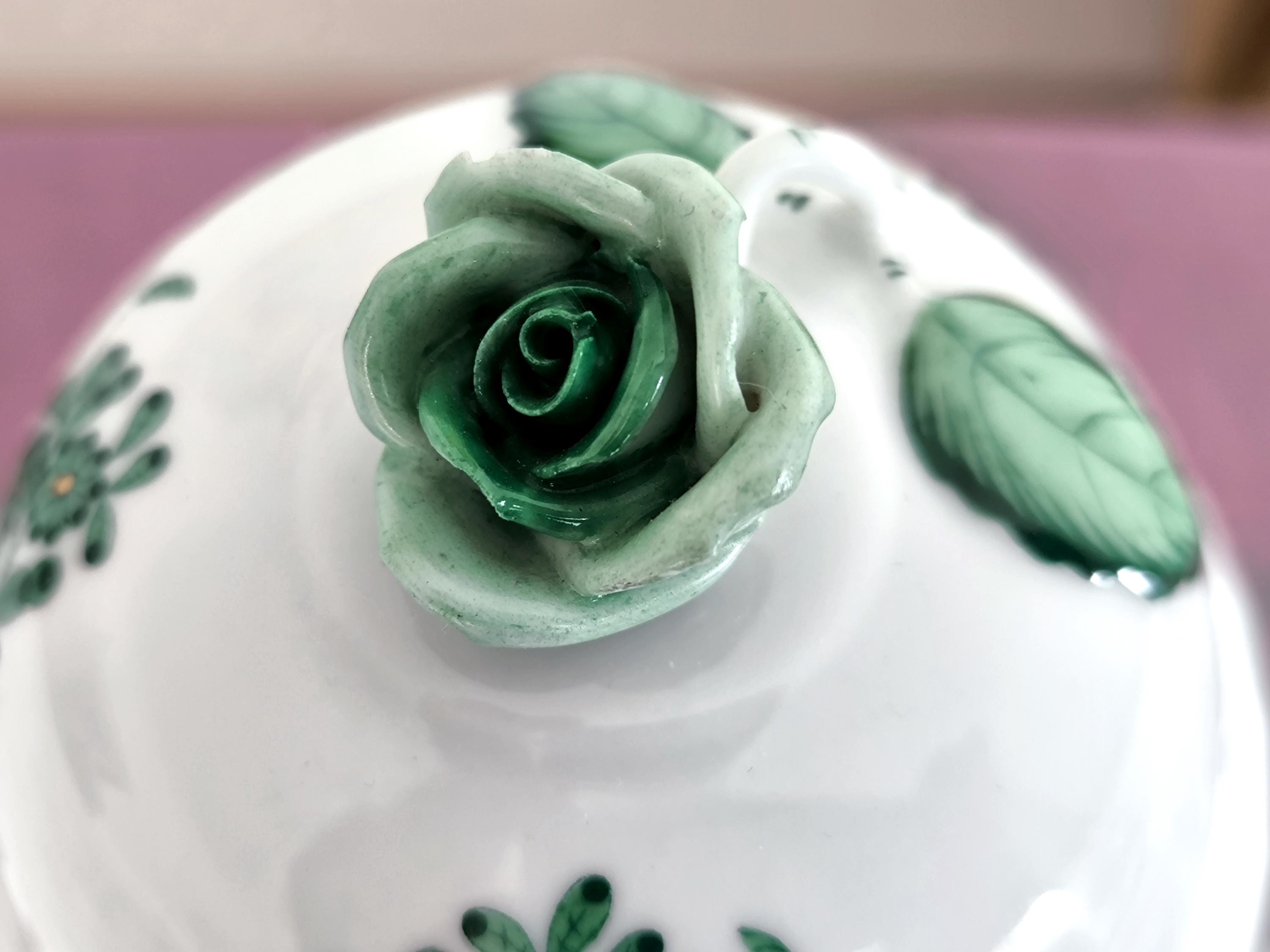 Herend Coffee Pot Apponyi Green: Hungarian Handpainted Porcelain