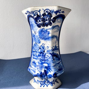 18th Century Delft Blue Vase by De Lampetkan LPK – Authentic Hand-Painted Dutch Pottery, Blue & White Collectible Delftware