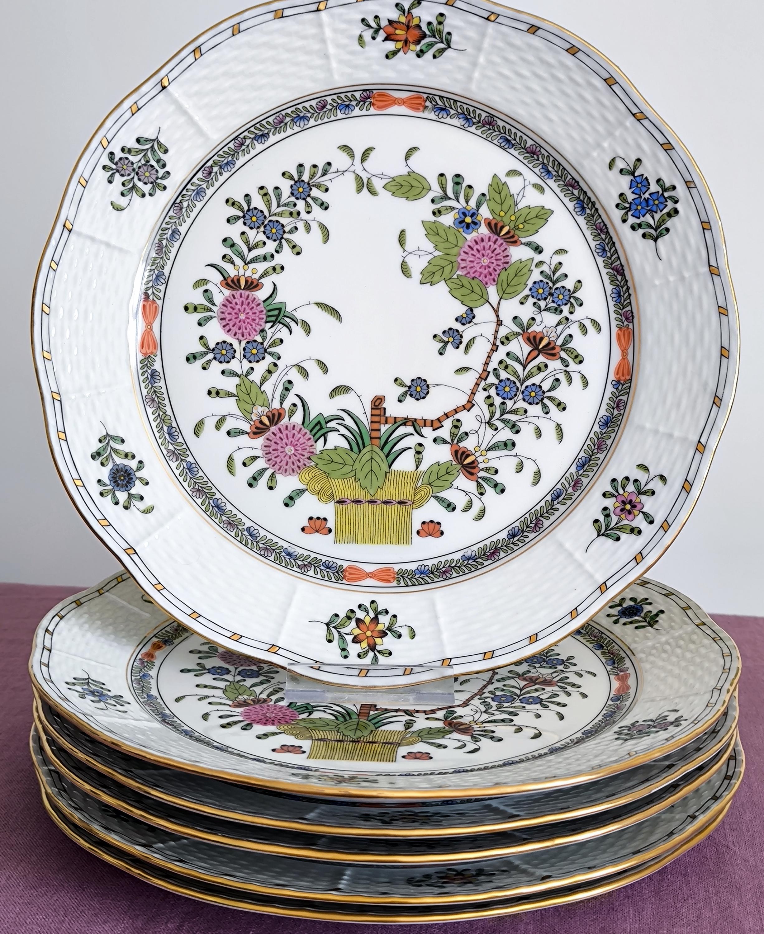 1 X Herend Indian Basket Multicolor Dinner Plate 25cm Handpainted