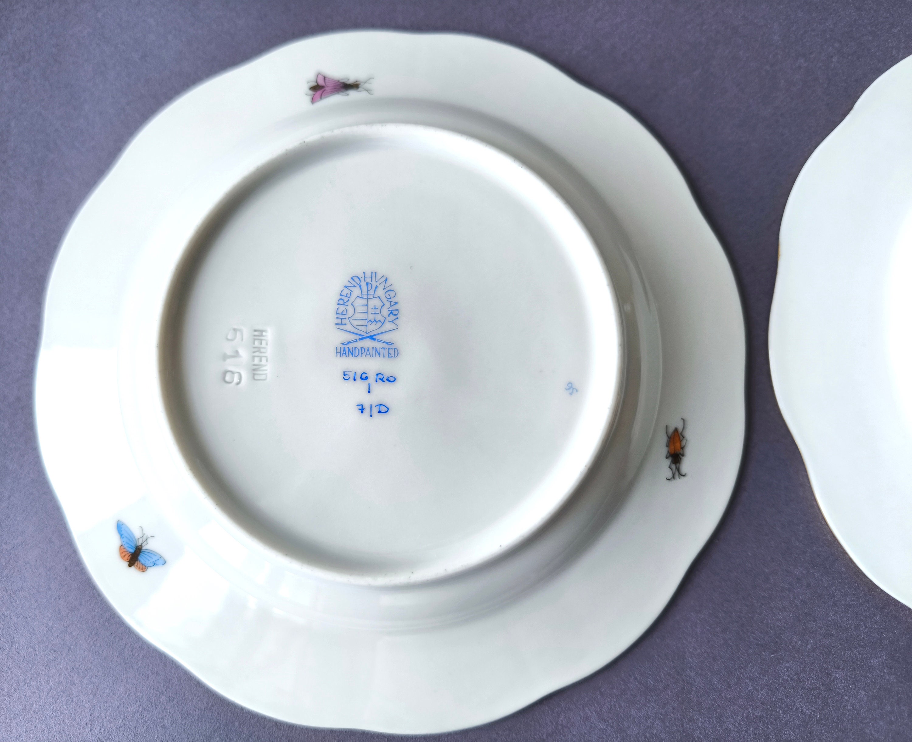 Set 3 X Herend Rothschild Bird Handpainted Plates - Herend
