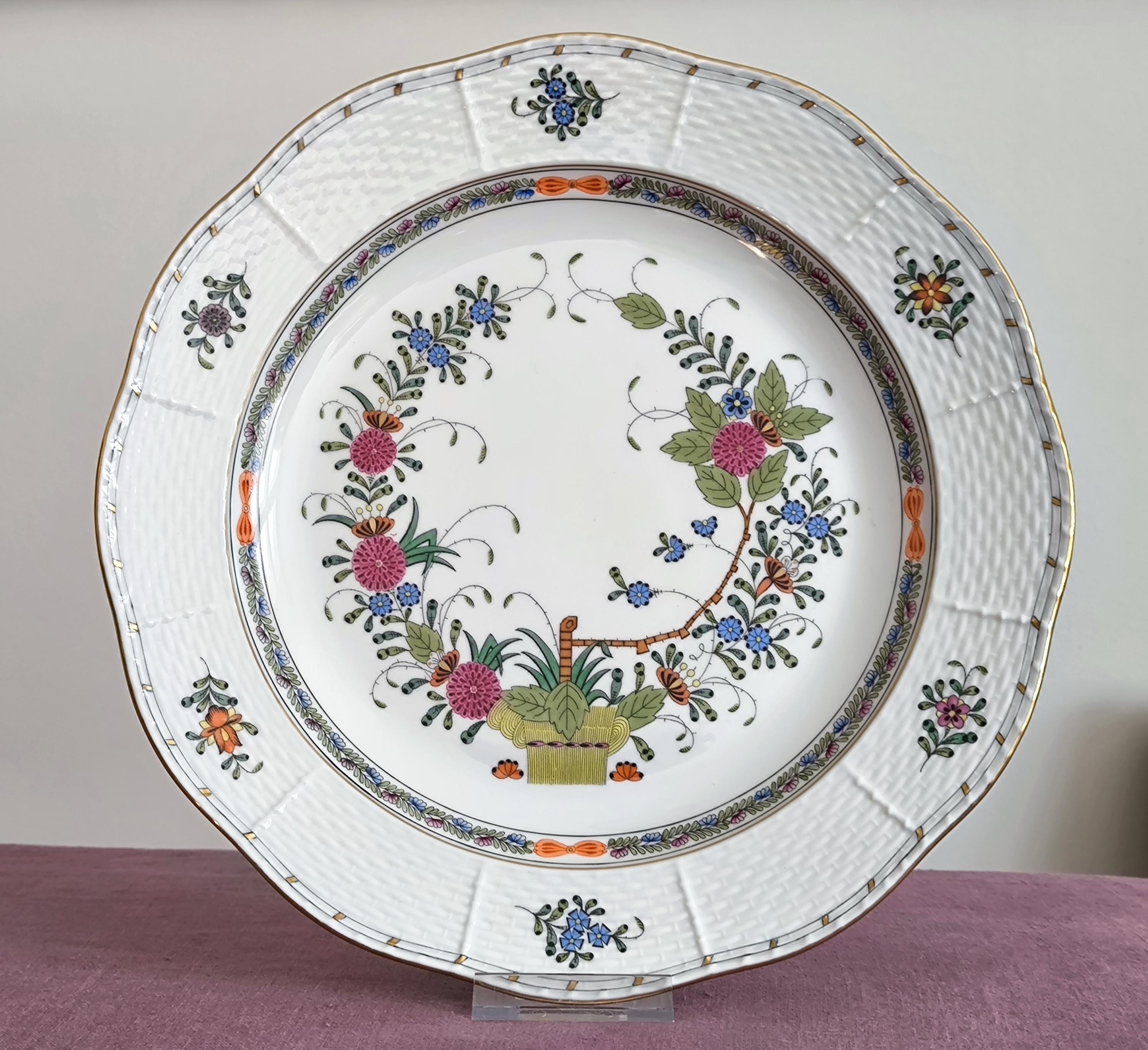Herend Porcelain Tray - Herend Hungary Indian Basket Fine China