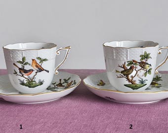 Herend Queen Victoria Coffee Cup and Saucer 711: Handpainted