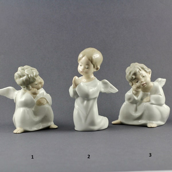 figurines vintage Lladro Angels en porcelaine - Lladro Art Porcelain Figurines - Handcrafted Collectibles Espagne ange Lladro figurine idée cadeau