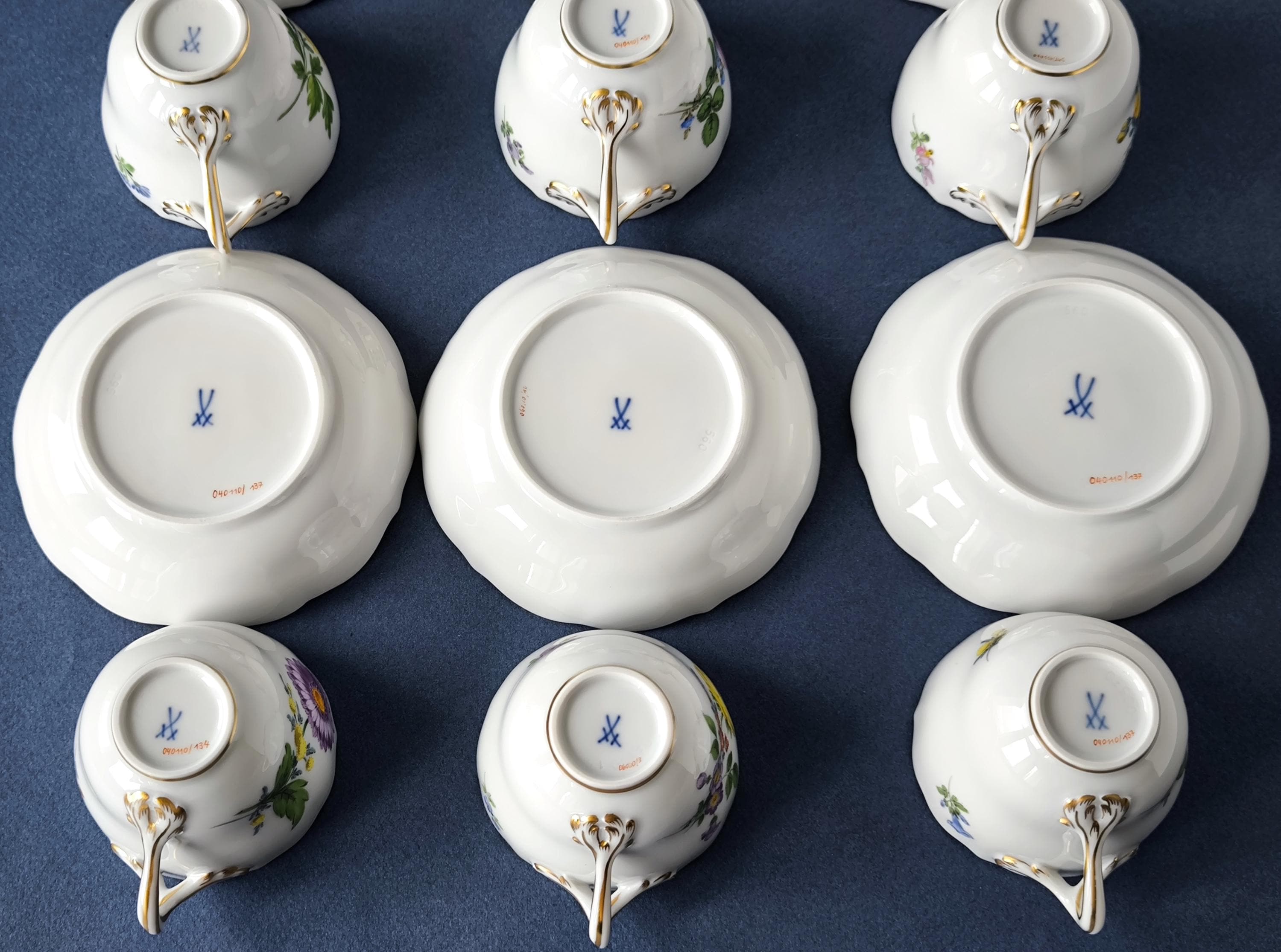 1x Meissen Espresso Cup Blue Crossed Swords Coffee Cup With Saucer