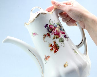 Ludwigsburg Bauer & Pfeiffer 1904-1918 Porcelain Coffee pot 26 cm, antique German porcelain, fine porcelain gifts- Ludwigsburg porcelain