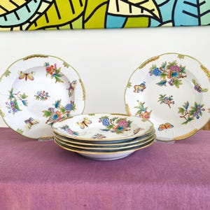 1 x Herend Queen Victoria soup plate, Herend Hungary Queen Victoria Fine China Porcelain, Herend plate porcelain Collectible Gift, 503/VBO