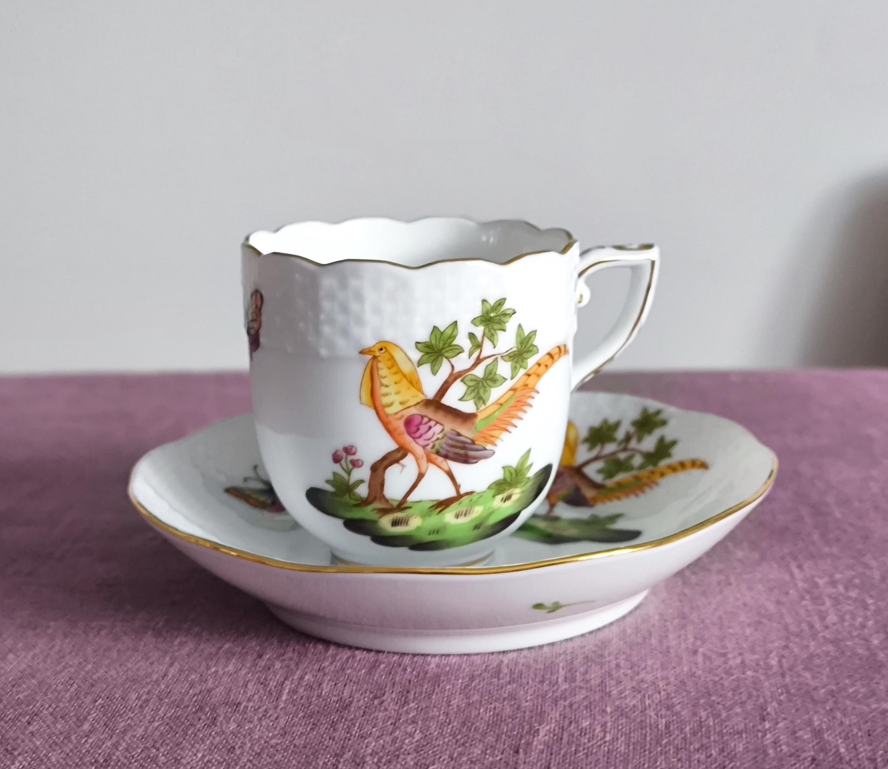 Herend Pheasant Mocha Cup & Saucer - Herend Hungary Fine China