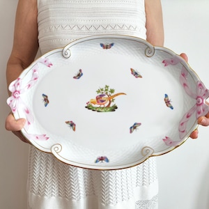 Herend porcelain Tray Pheasant Serving Platter, Herend Hungary Fine China, Collectibles Herend Tray porcelain gift idea