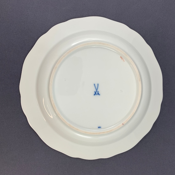 Meissen Teller Blau Gekreuzte Schwerter Platte Blumen Motiv Handbemalt Porzellan Meissen luxus Porzellan Meissen Meissen Blumenmalerei