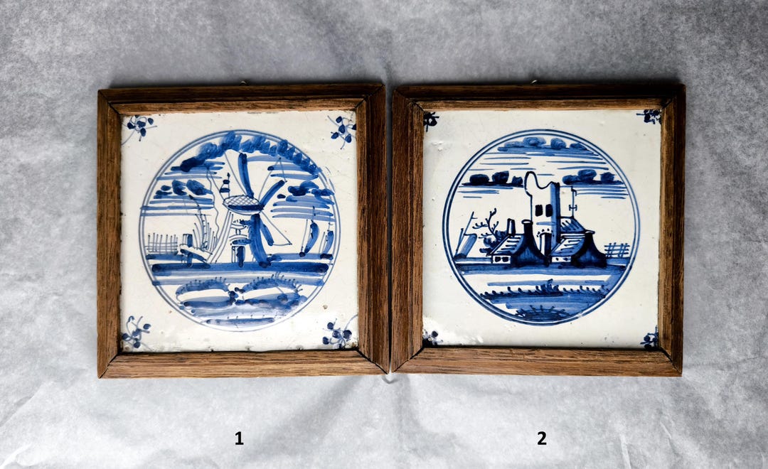 Antique 18th Century Delft Tile - Blue and White Tiles - Dutch Pottery ...
