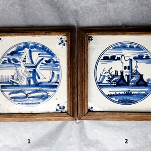 Antique 18th Century Delft Tile - Blue and White tiles - Dutch Pottery - Holland Blueware Ceramic Tile - Handmade tile