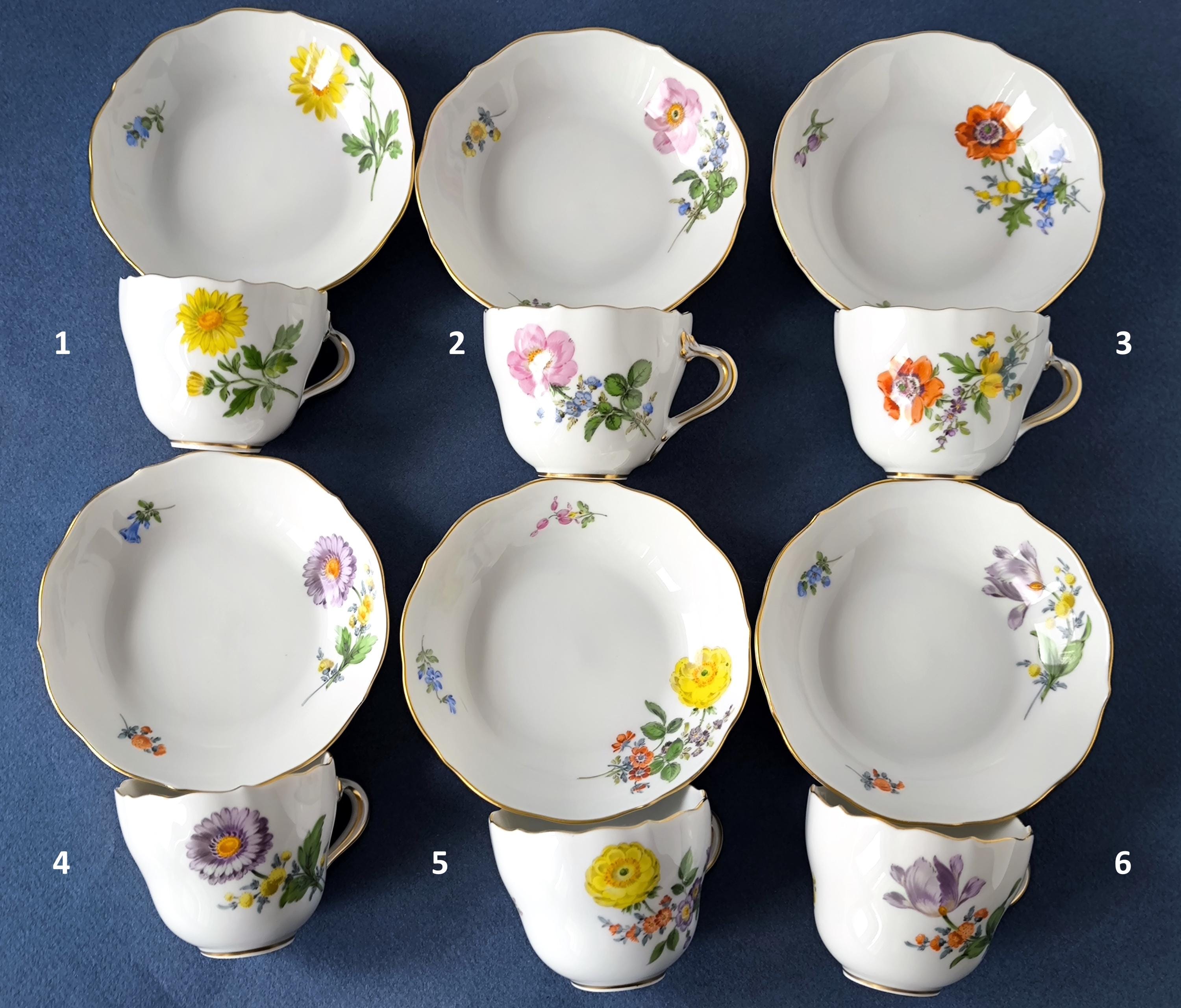 1x Meissen Espresso Cup Blue Crossed Swords Coffee Cup With Saucer