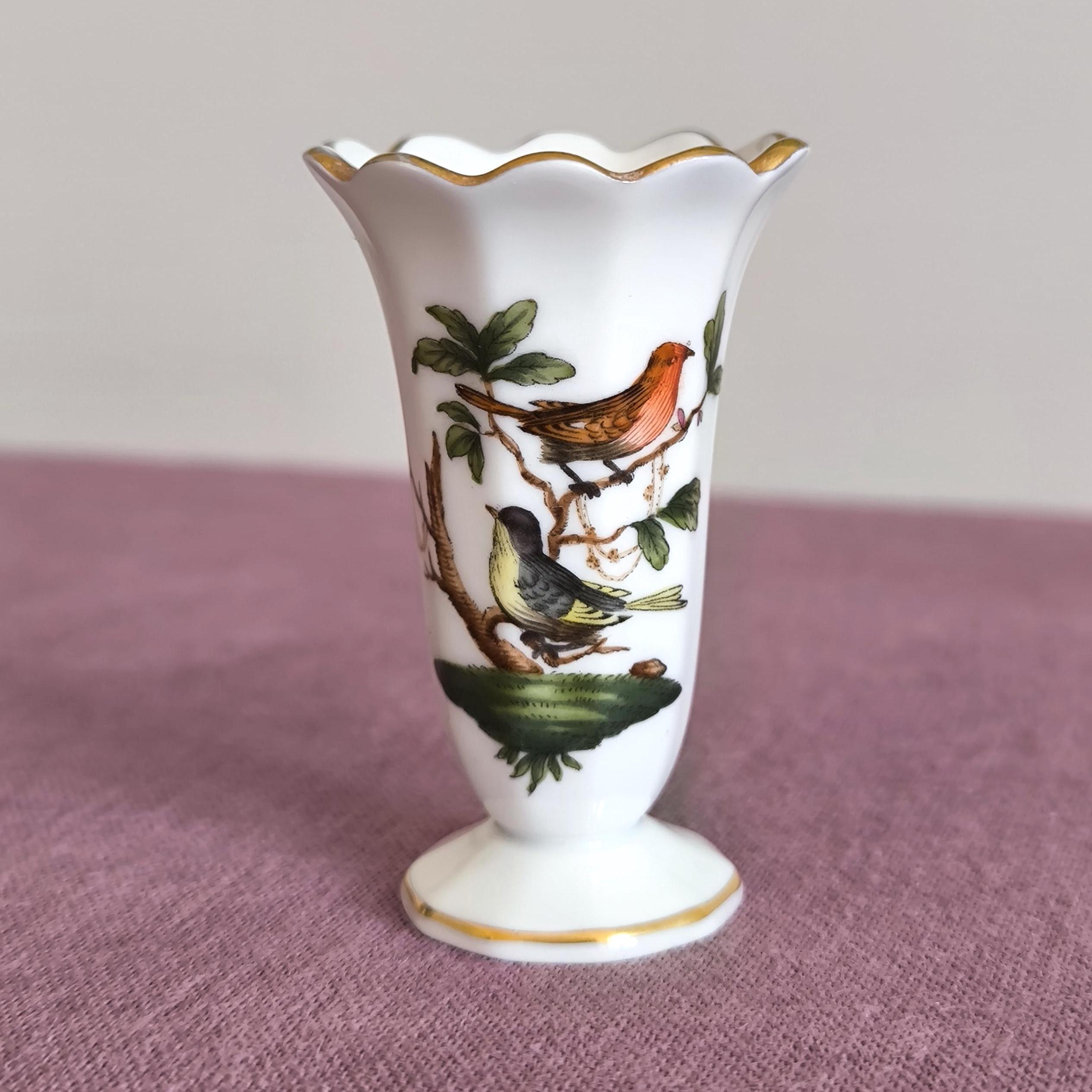 食器 HERENDHVNGARY HANDPAINTED Herend Vase Rothschild Bird - Handpainted Vase Herend